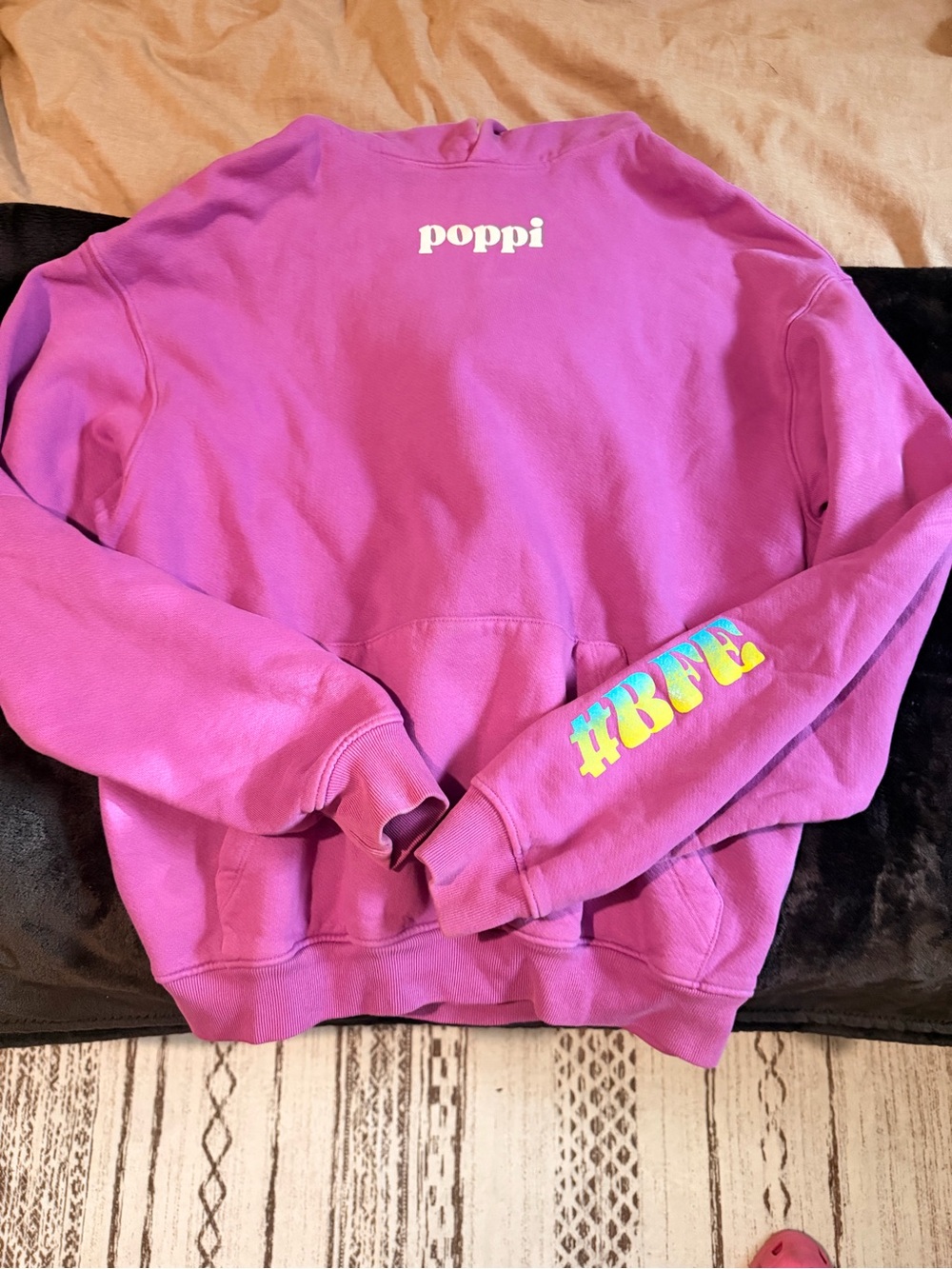 Poppi Purple Crewneck Sweatshirt with #BRF Sleeve Graphic